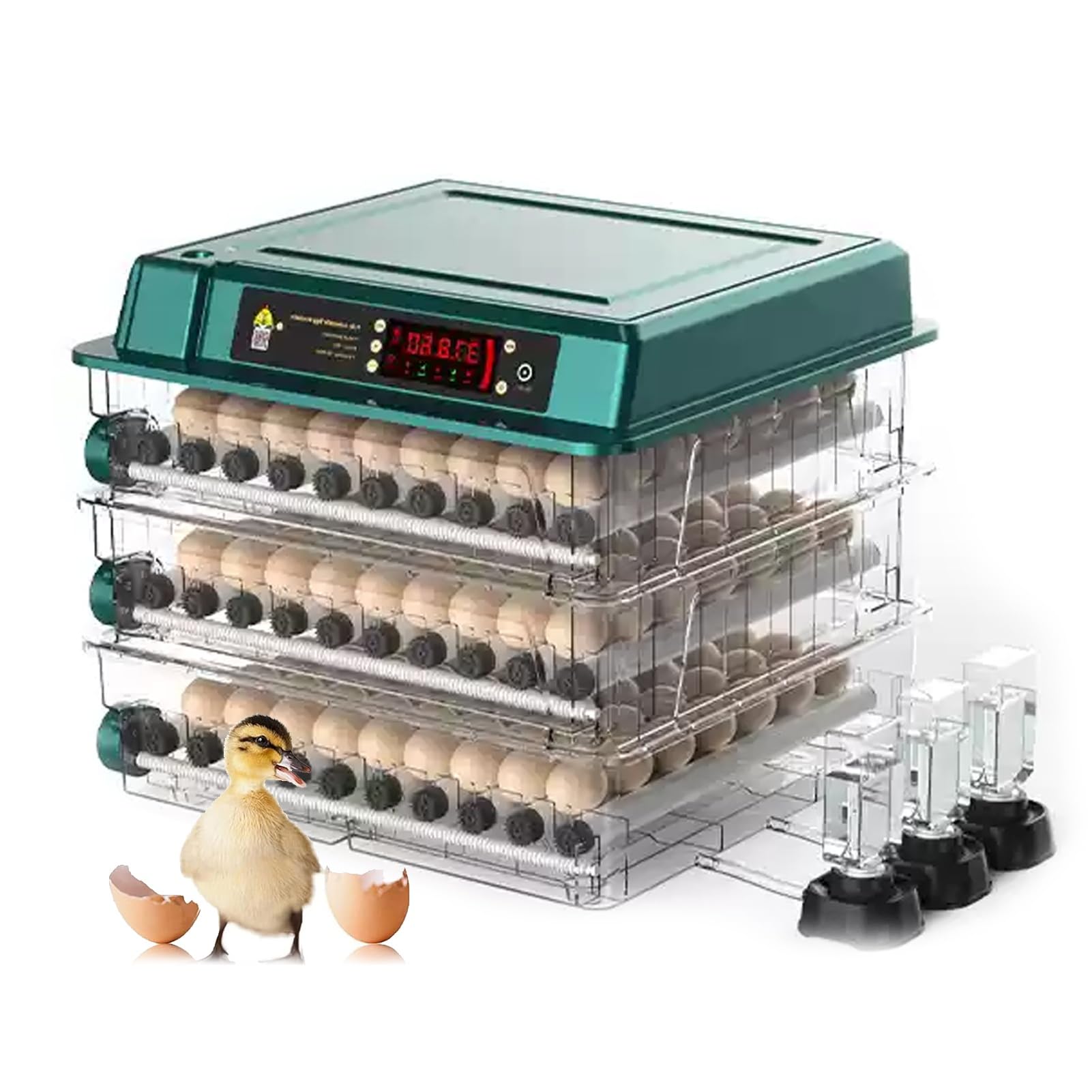 Incubatrice for Uova Con Capacità Di 6-392 Uova | Girauova Automatico for Piccoli Polli, Anatre E Quaglie Finestra Trasparente A 360° Con Visualizzazione Della Temperatura(24)