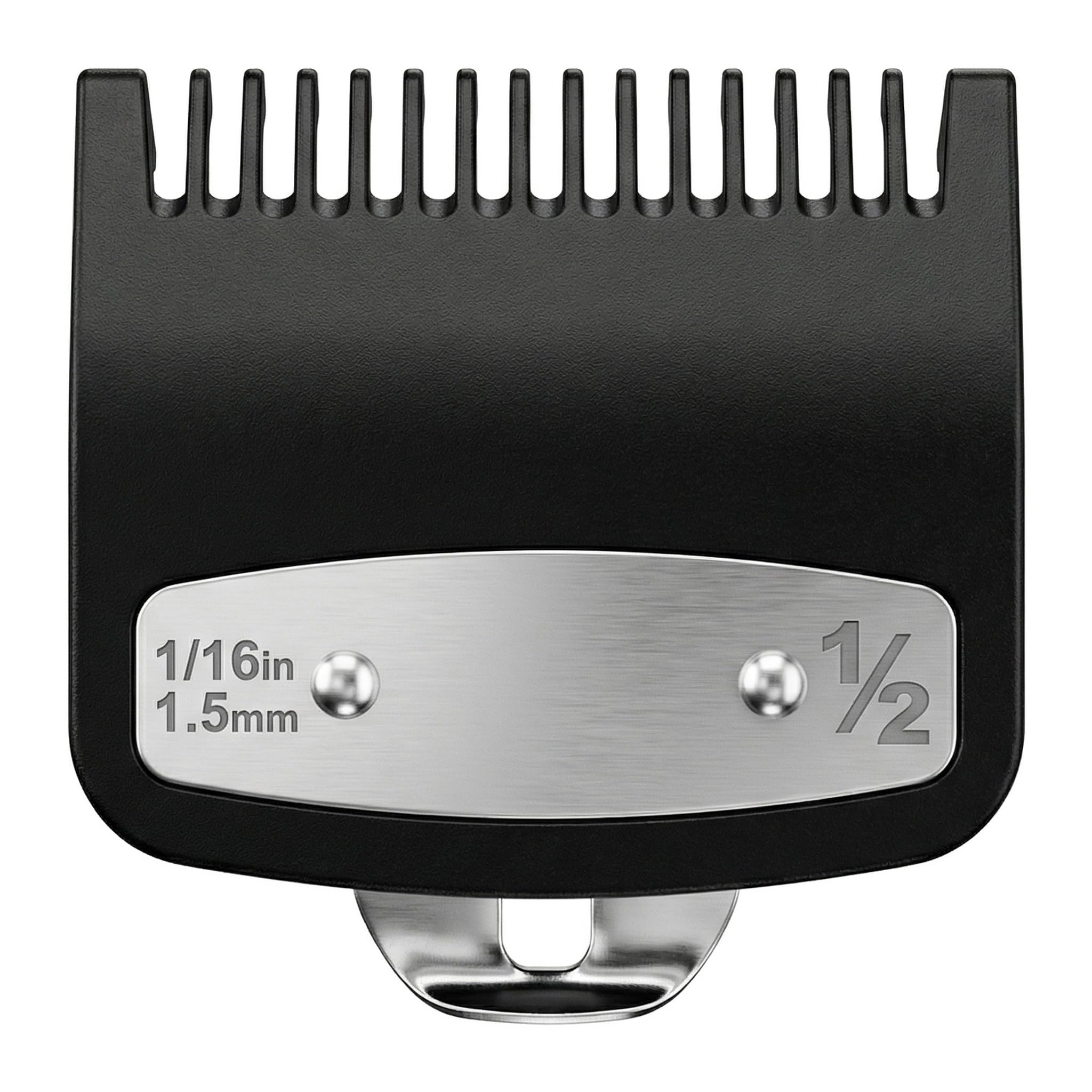 Clipper Guards Set, Compatible with wahl 1/2 clipper guards, 1.5 mm Metal Clipper Guide Replacement, Guide Comb Attachment 1/16", for Professional Stylists and Barbers, Black