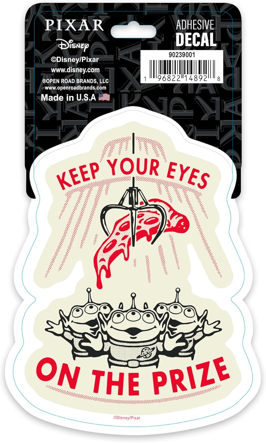 Disney Pixar Toy Story Alien Keep Your Eyes on The Prize Adhesive Vinyl Decal - Fun Toy Story Sticker for Car or Truck