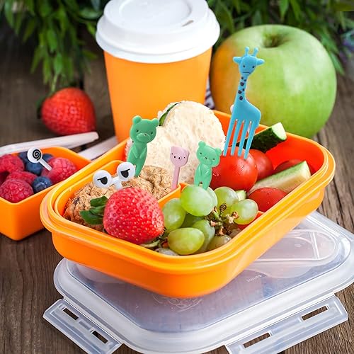 Miniatura 5 de 120 púas de comida de animales para niños con dibujos animados de animales Bento, caja Bento púas de frutas, mini tenedores, palillos de dientes