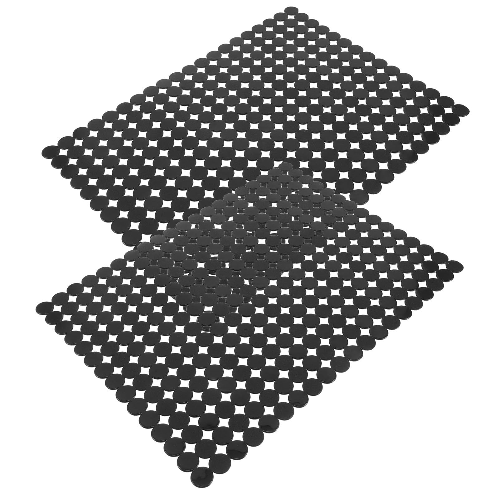 Alfombrilla para fregadero de PVC negra, protector de encimera rectangular fácil de limpiar
