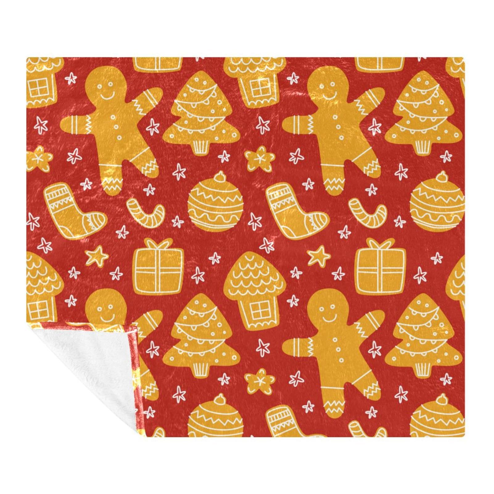 Couverture polaire microfibre douce couverture lit enfant motif pain d'épice