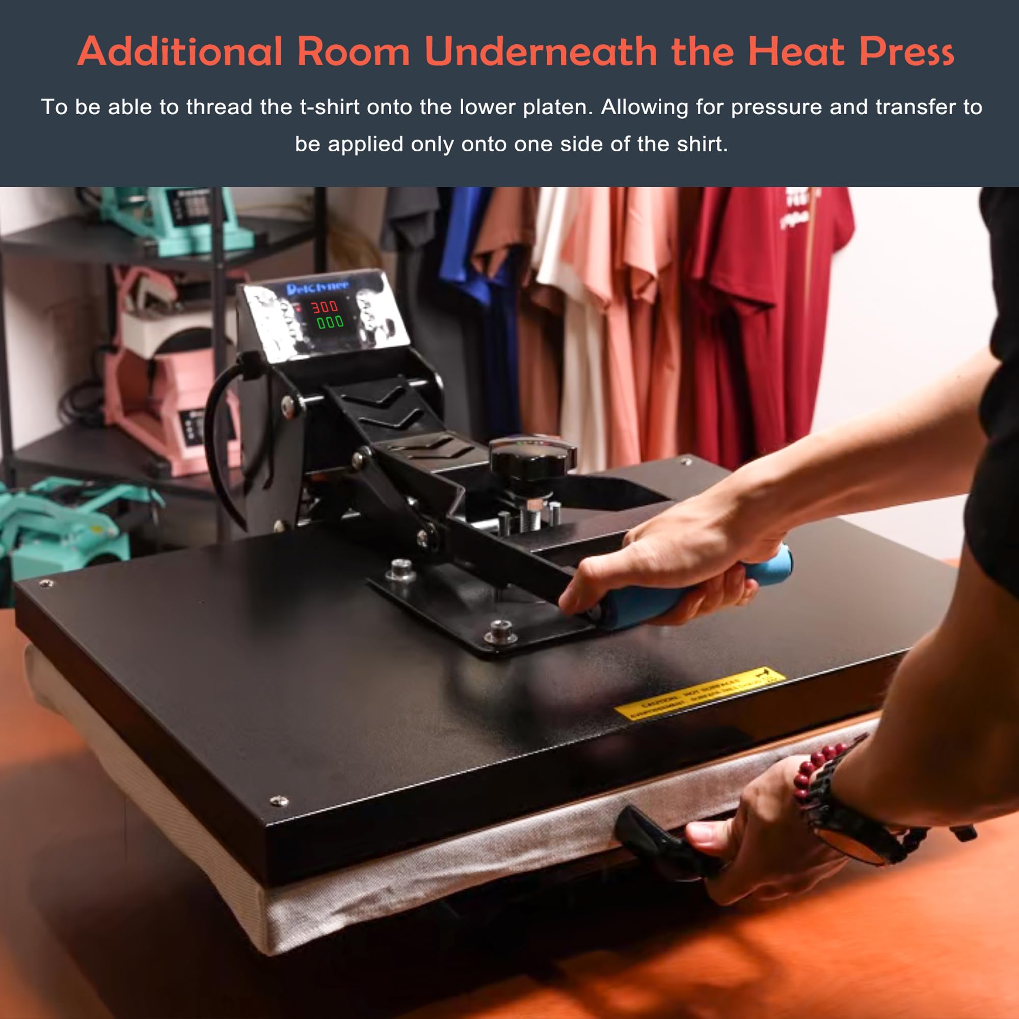 Delclynee 16" x 24" Slide Out Heat Press Machine for T Shirts, Clamshell Pull Out Lower Platen, Industrial-Quality Digital Sublimation Printer for Heat Transfer Vinyl