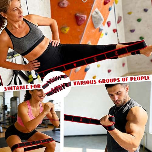 Vista 7 de 2 bandas de resistencia para fitness, bandas elásticas de entrenamiento para yoga, estiramiento, pilates, fitness (8 y 10 secciones)