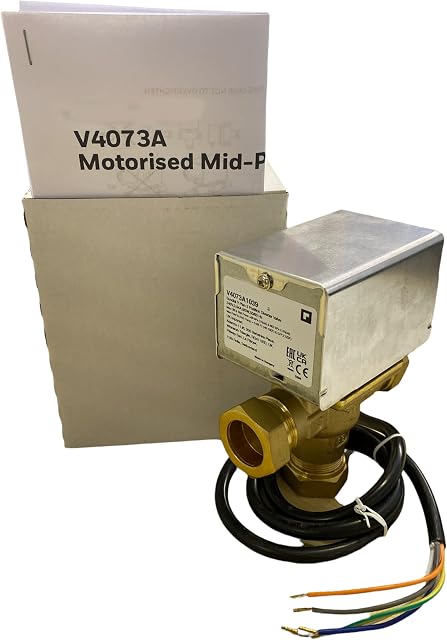 Honeywell/Resideo 22mm 3 Port Motorised Mid Position Diverter Valve V4073A1039 (V4073A) Plain Box - Hanicks