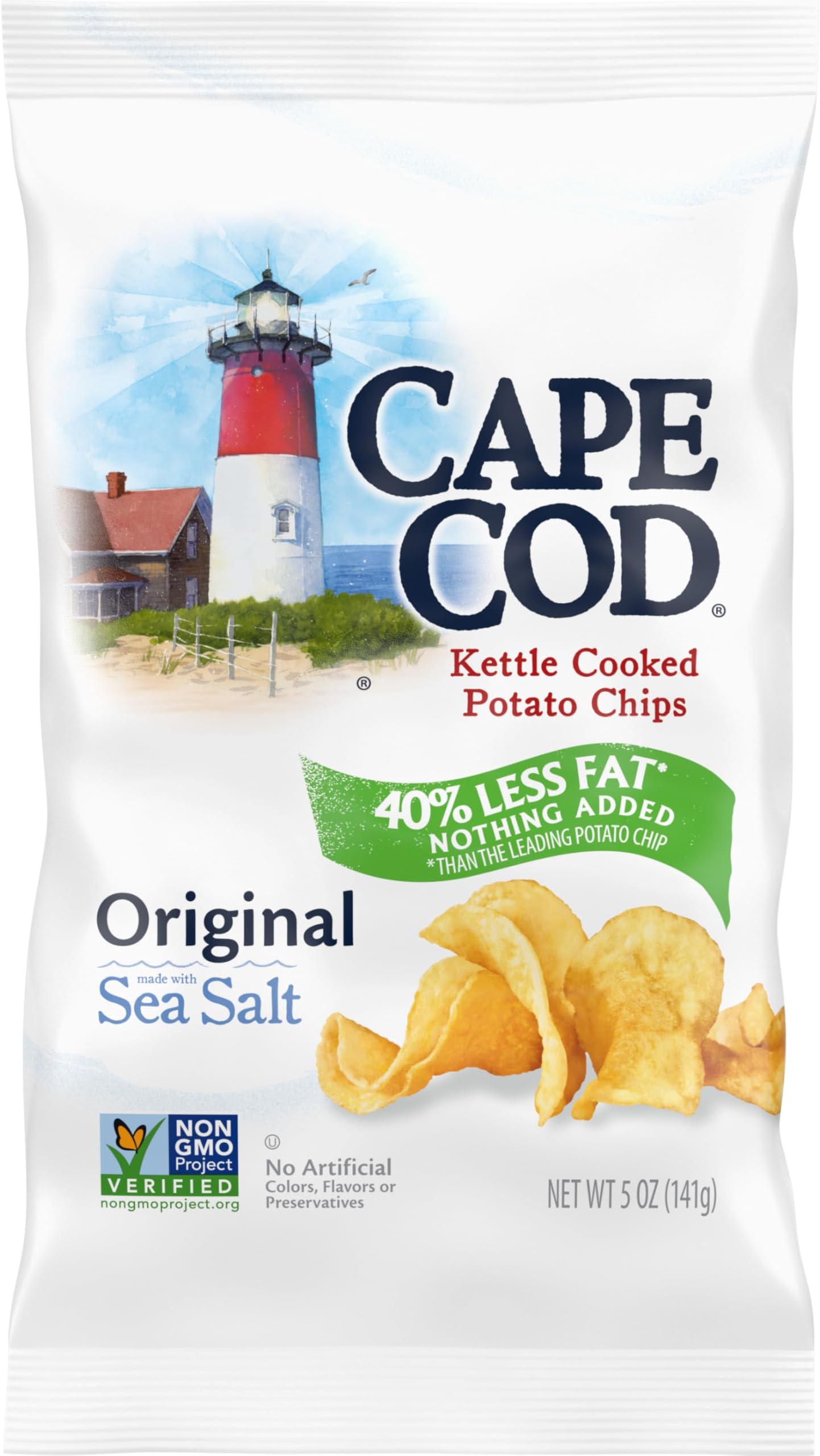 Cape Cod Potato Chips, Potato Chips Reduced Fat, 5 Ounce