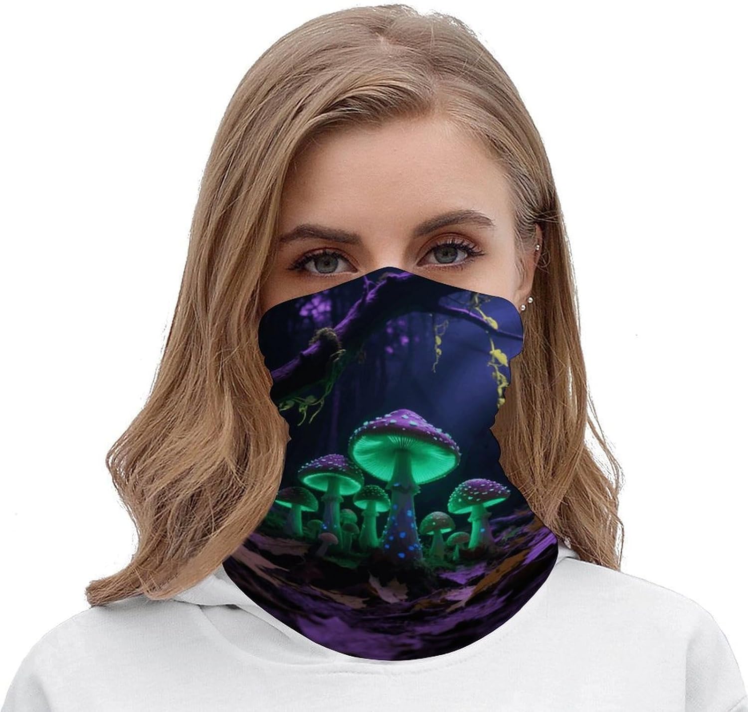 Neck Gaiter Breathable Mushroom Face Mask Cover for Sun UV Protection Moisture Wicking Quick Dry Ski Mask Windproof Balaclava Fishing Neck Scarf for Skiing Cycling