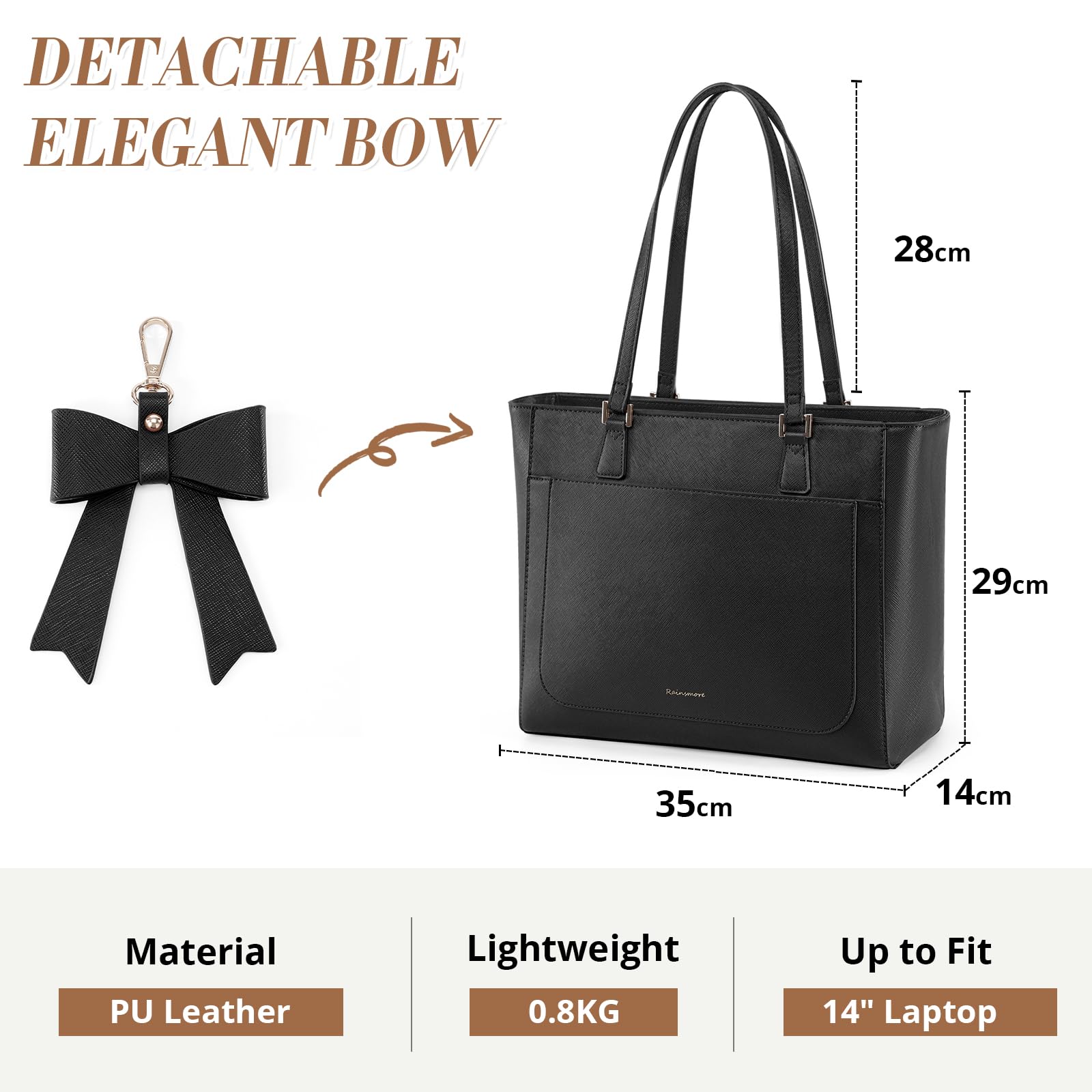 RAINSMORE Bolso Mujer Impermeable Bolsos de Mujer Cuero PU