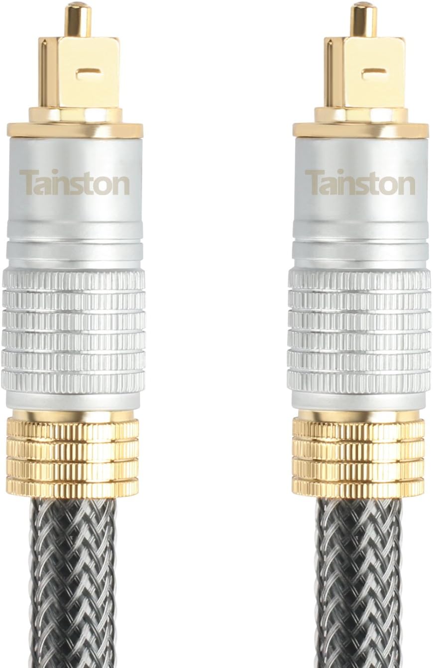Tainston Digital Optical Audio Toslink Cable Gold Plated Fiber Cable-15 Feet