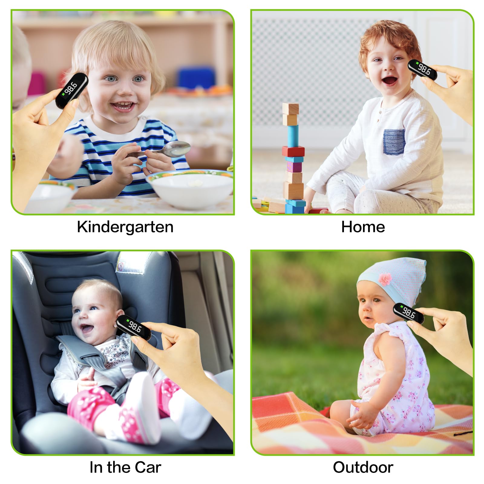 Termómetro infrarrojo recargable para la frente para niños, termómetro de bebé para bebés, termómetro digital para adultos y niños, artículos esenciales para bebés para recién nacidos HARIKA LIFE