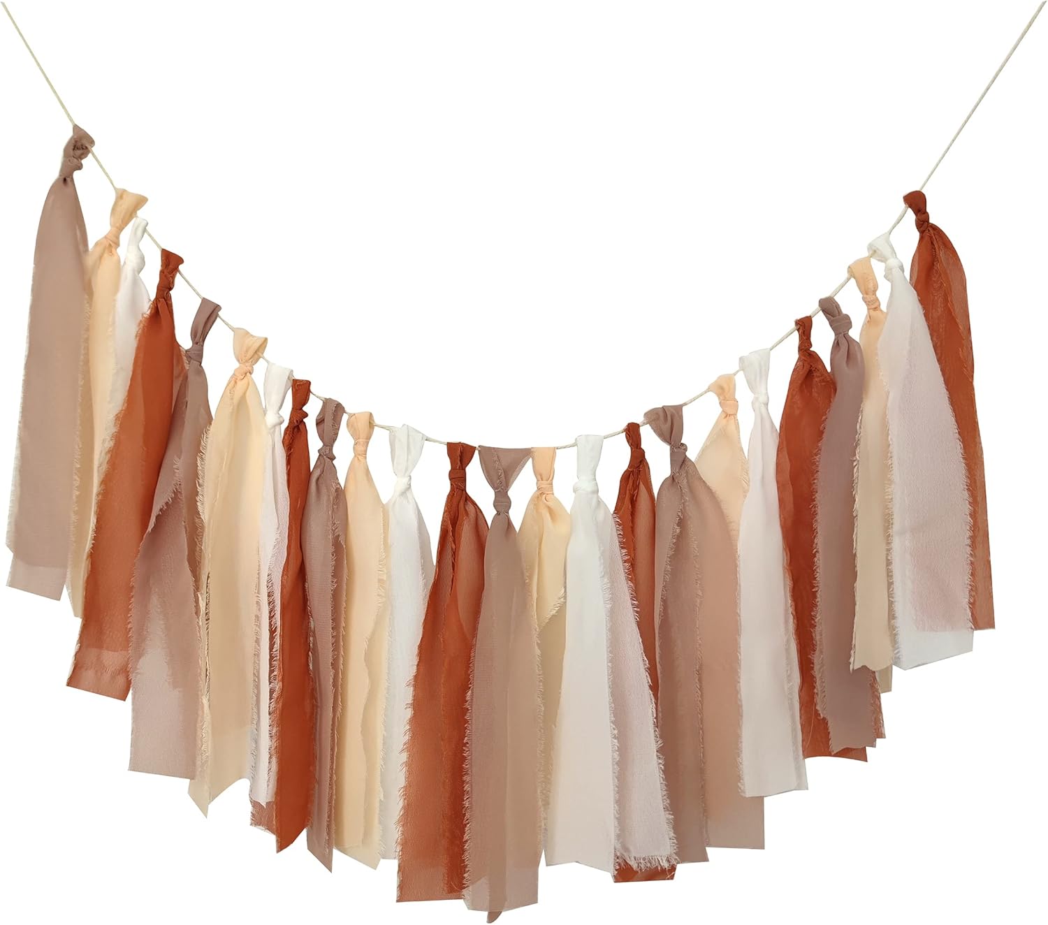 Chiffon Tassel Garland Decor - 78 Inch Party Banner In Turquoise, Light Blue & White | Wedding & Nursery