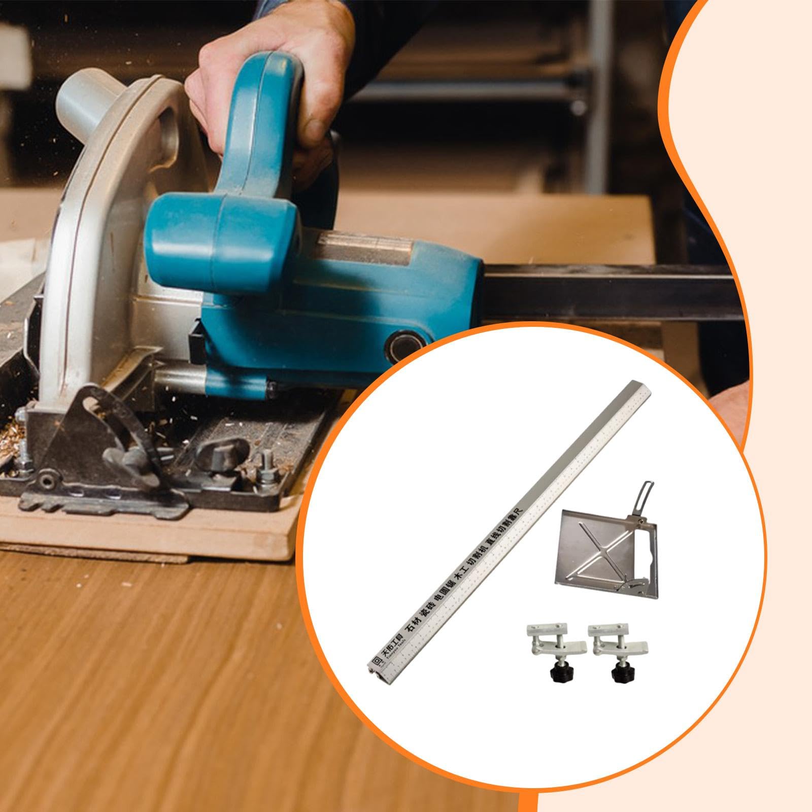 Guía para Cortar Guía de Circular Guía de Carril Regulable Base de Máquina de Corte Accesorio para Carpintería de Aluminio Adecuada para Tareas, 112cm