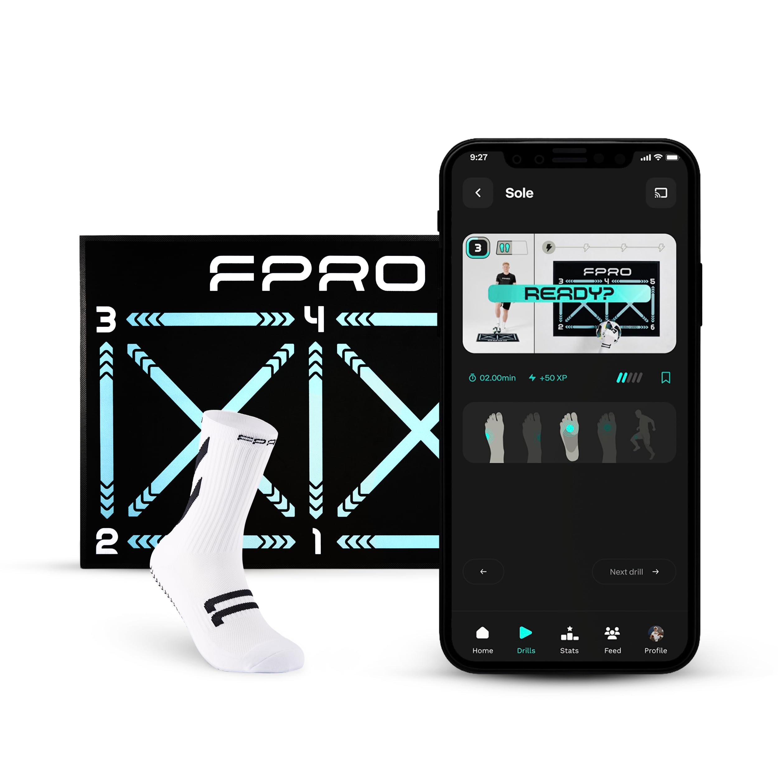 FPRO Football Training Mat – Professional Ball Control System with App