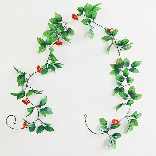 Vista 32 de Guirnalda de luces artificiales de crisantemo de margaritas colgantes, guirnalda de vides de simulación de seda, luz solar alimentada por