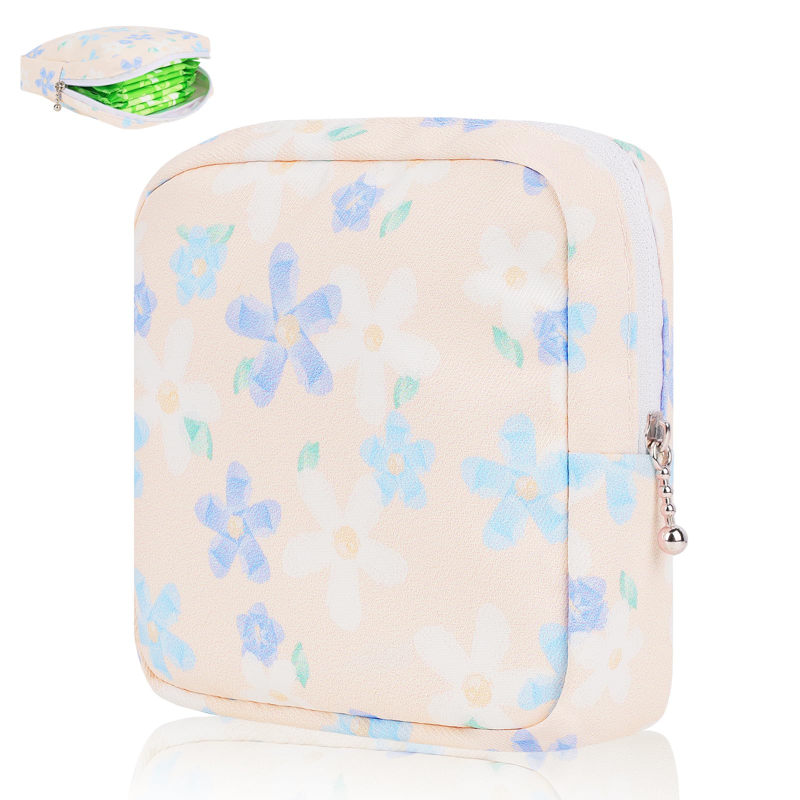 Sanitary Pad Storage Bag Portable Period Bag for Teen Pads/Sanitary Napkins/Small Tampons, Sanitary Napkin Storage Bag First Period Gifts for Teen Girls (Small Orchid)