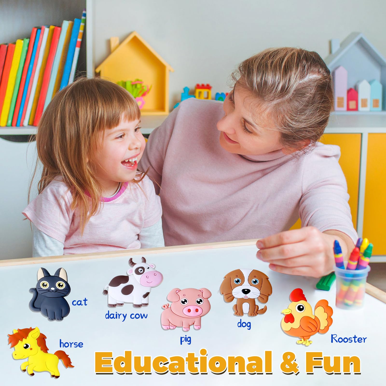 12 Pcs Fridge Magnets for Kids Cute Farm Animals Fridge Magnet for Toddlers Montessori Educational Animal Magnets - Image 3