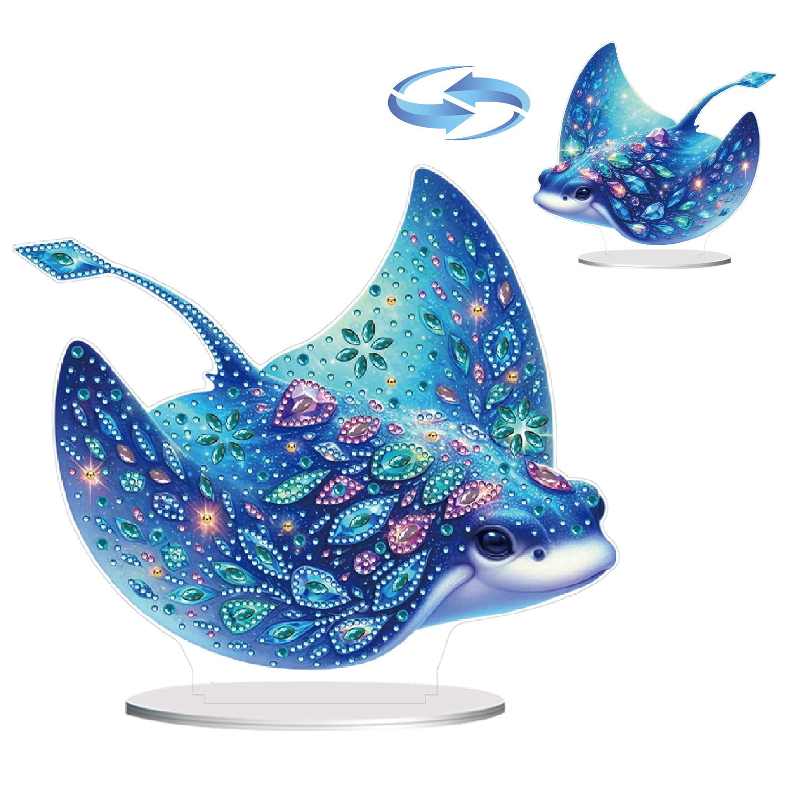 DIY Animal Dot Diamond Desktop Ornaments Diamond Art Painting by Number Embroidery Arts Crafts for Home Office Garden Decoration (Double-Sided Pattern