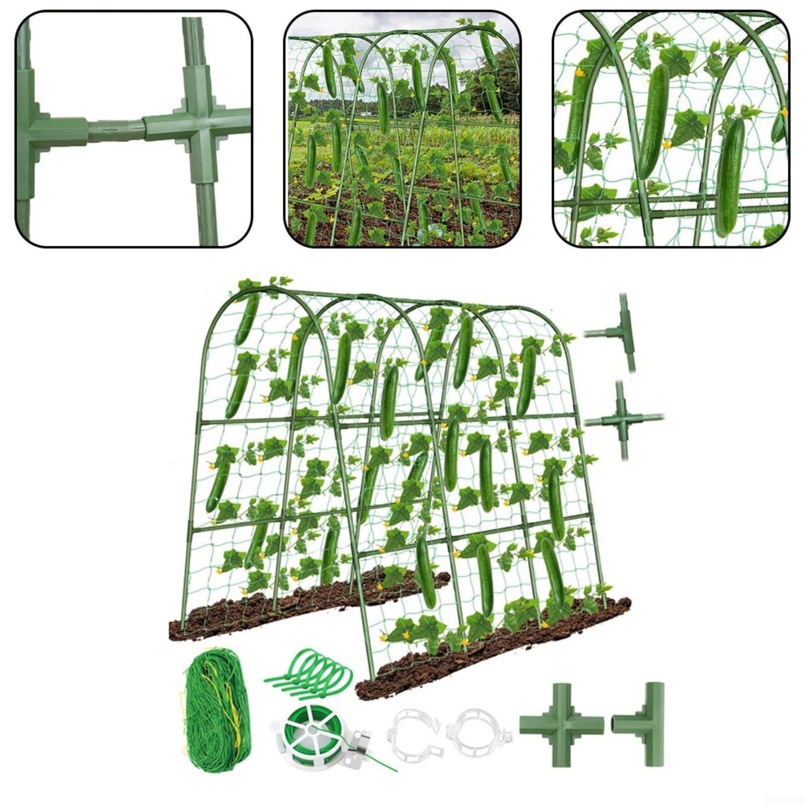 Gewächshaus-Gewächshaus-Kletterhalterung, U-Form, Garten-Rankgitter, Gurken-Rankgitter, Bogen, Gemüse, Rankgitter für Tomaten, Kürbis, Zucchini