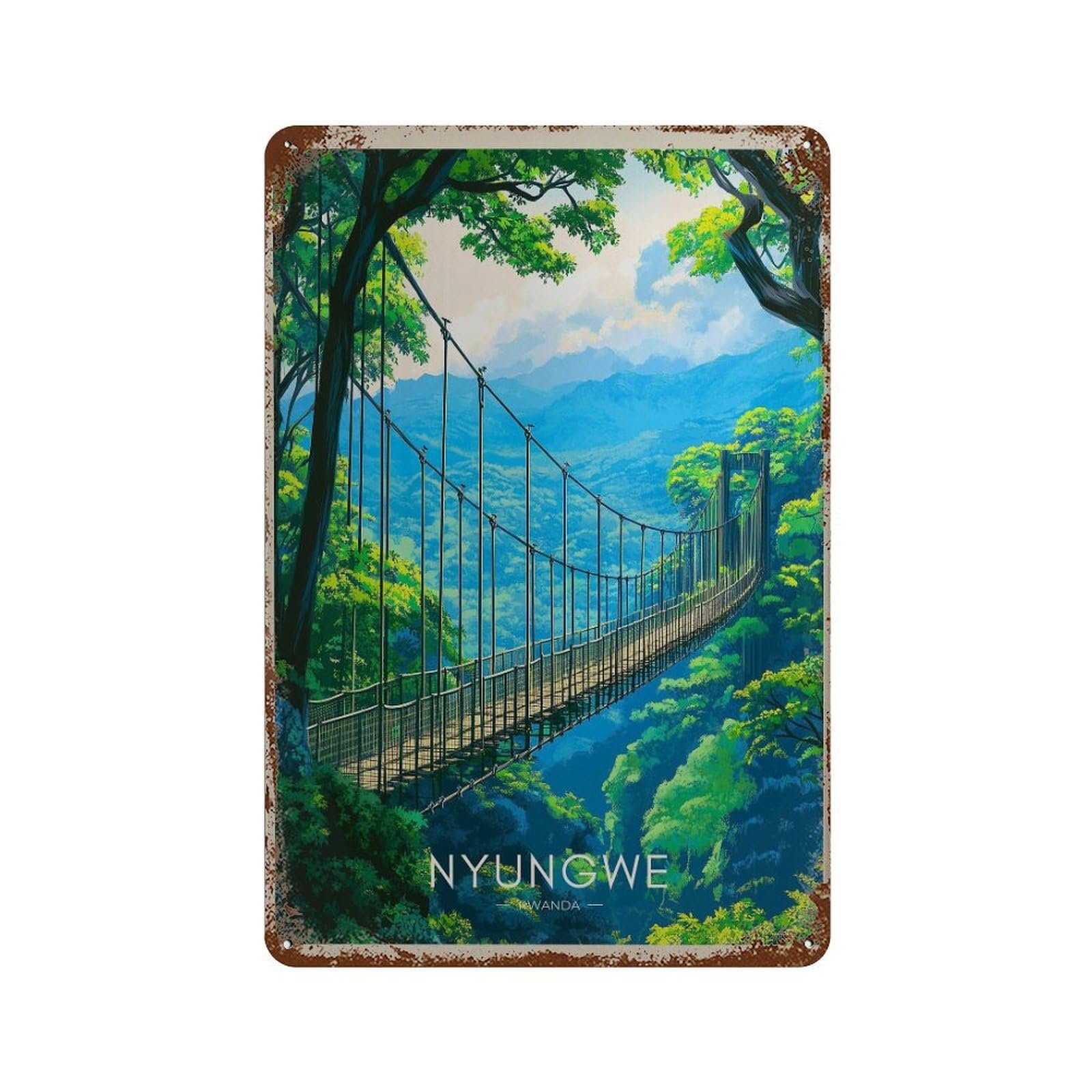 xiaoxiaoshen Nyungwe Forest Rwanda Travel National Park Wall Decor Art Metal Tin Poster Modern Home Decor Art Home Bar Shop Decorations Vintage Sign 30x20cm