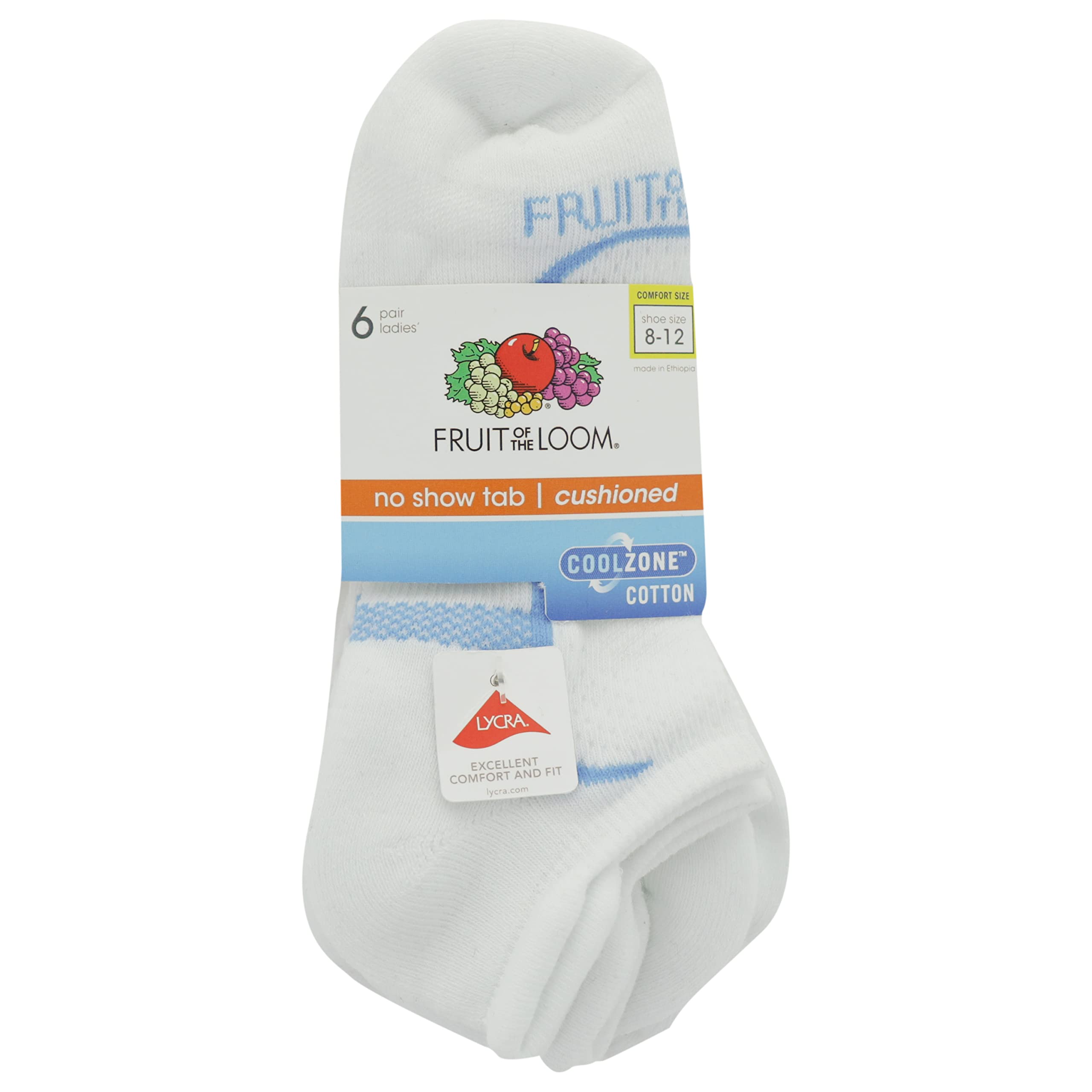 Calzini Fruit Of The Loom CoolZone Active Da Donna In Cotone Leggero Bianchi Taglia 4 10~p113148318