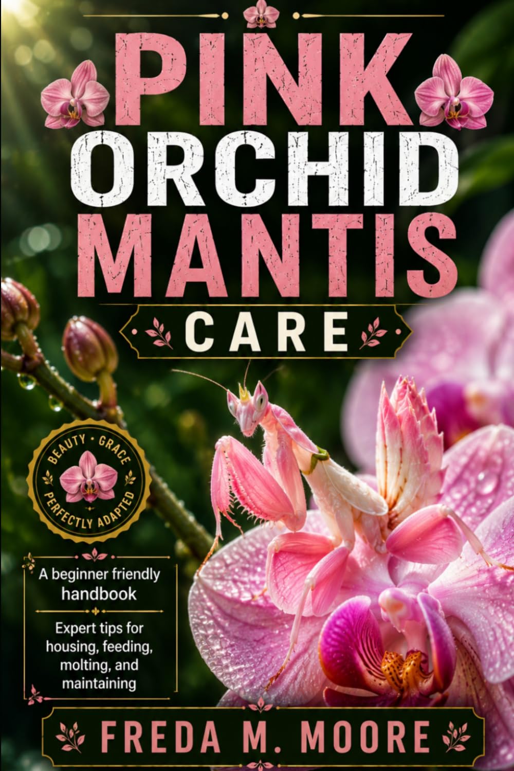 PINK ORCHID MANTIS CARE: A beginner friendly handbook Expert tips for housing, feedimg, molting, and maintaining