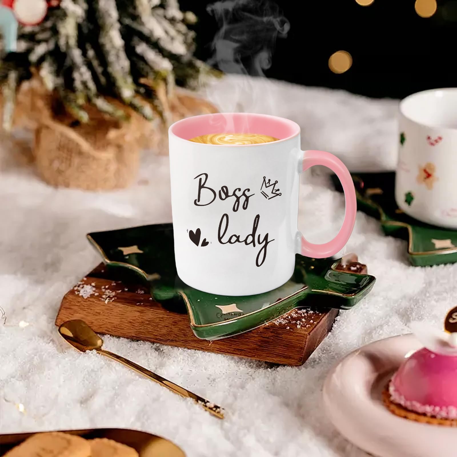 5Aup Tazza da caffè divertente con boss Lady Office regalo di Natale da collega, caro capo signora, grazie... Go Find You tazze 311,8 g, idea regalo di compleanno per capi femminili