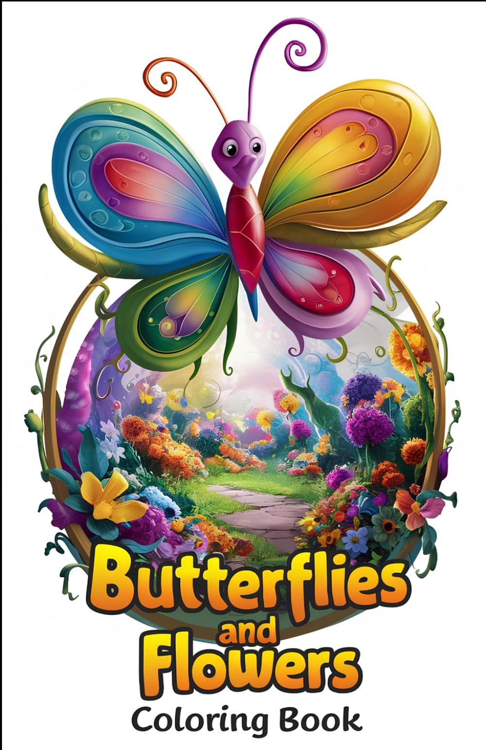 Butterflies and Flowers Coloring Book: 85 Simple, Stress-Free Butterfly and Flower Illustrations for adult, A Relaxing Coloring Journey for Every Artist