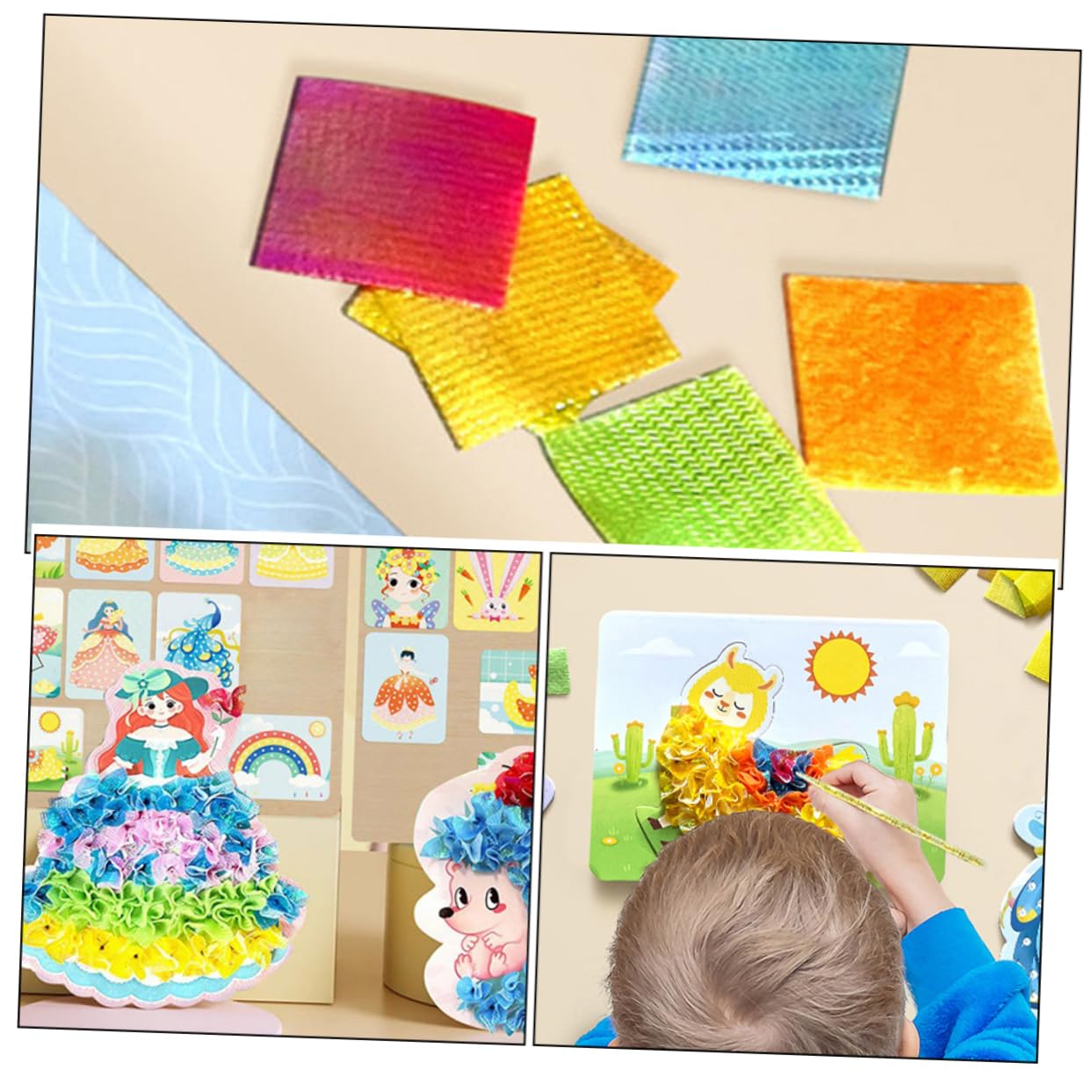 TOYANDONA Juego de Dibujo Punción para Niños, 2 Sets, Tela y Plástico