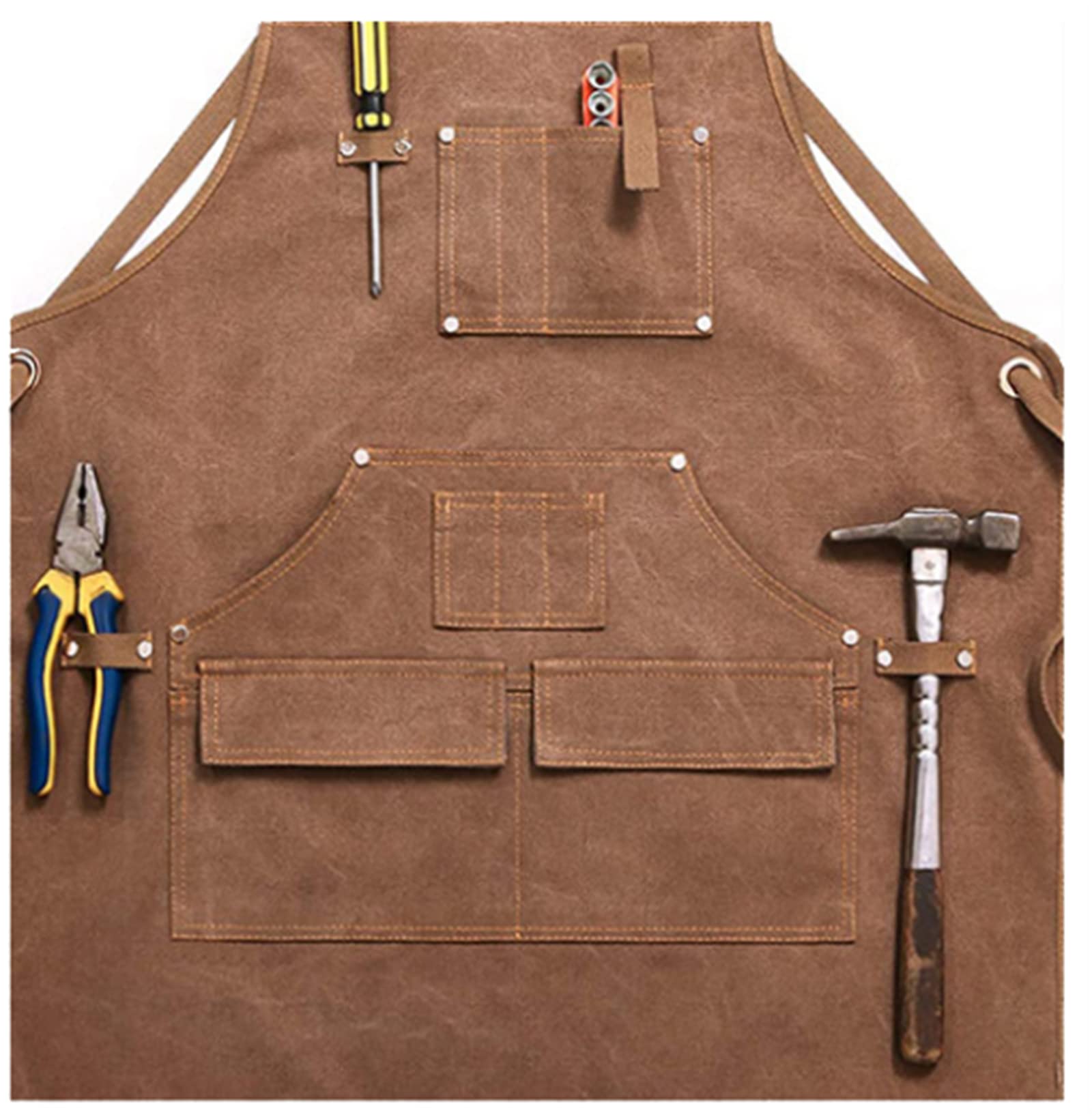 Grembiule Barbecue Uomo, Grembiule Cucina Uomo in Denim Grembiule A Croce Con Tasche, Grembiule Personalizzato con Fascia Regolabile in Tasca, Per Giardino, Legname, Manutenzione, Saldatore