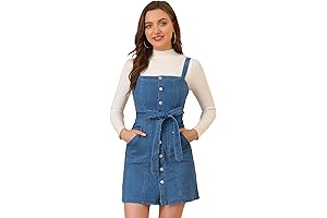 Versatile Denim Delight: Women's Classic Overall Jean Dress