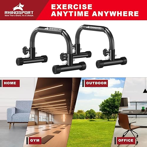 Miniatura 4 de Parallettes Bars Dip Calisthenics Push Up Bars Calisthenics Equipment 10.2 in High 300Kg661lbs Weight Capacity Strength Training Home Gym Workouts