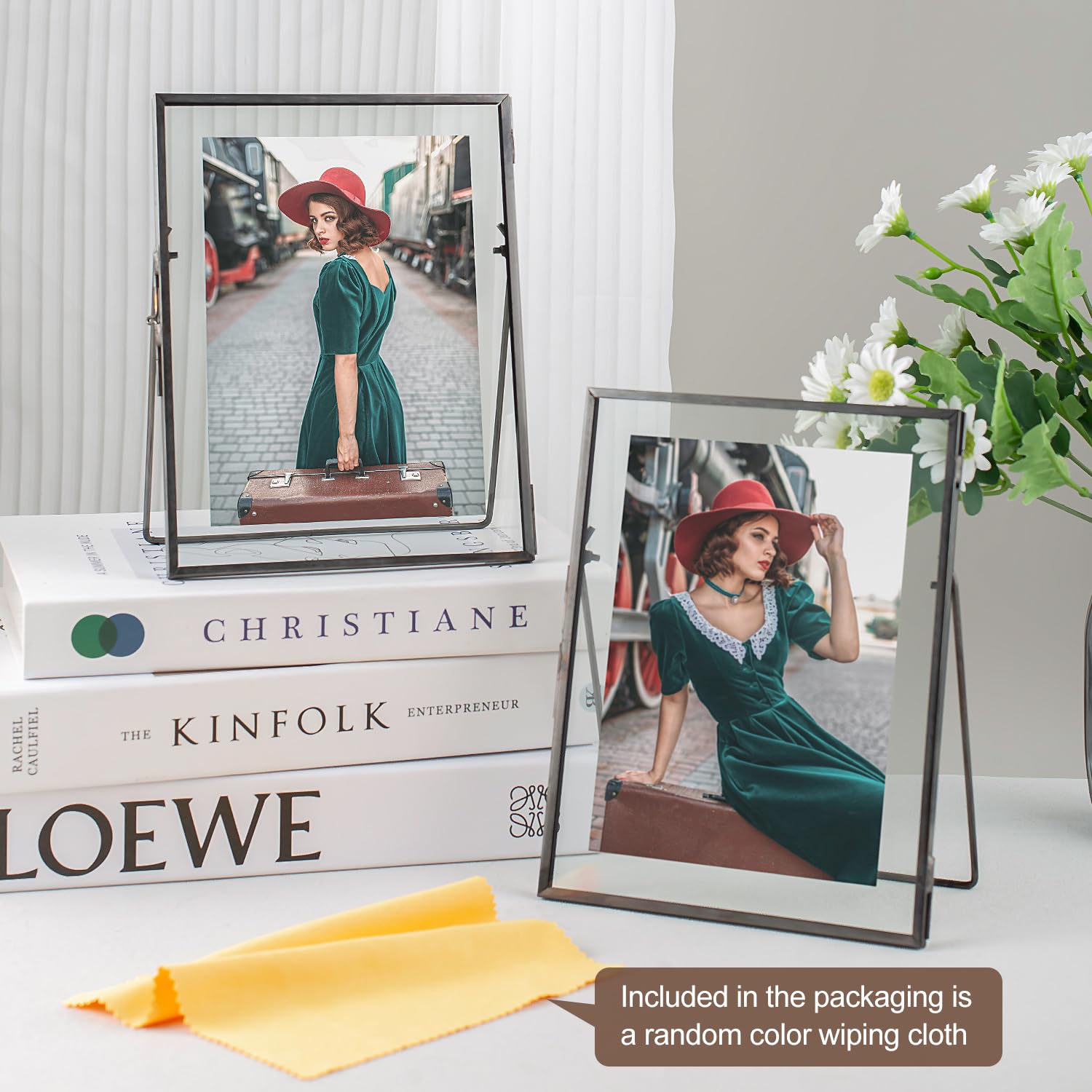 2 Schwebende Bilderrahmen 15,2x20,3 Cm – Goldfarben, Für Fotos 10,2x15,2 Cm & 12,7x17,8 Cm, Mit Sicherheitsglas