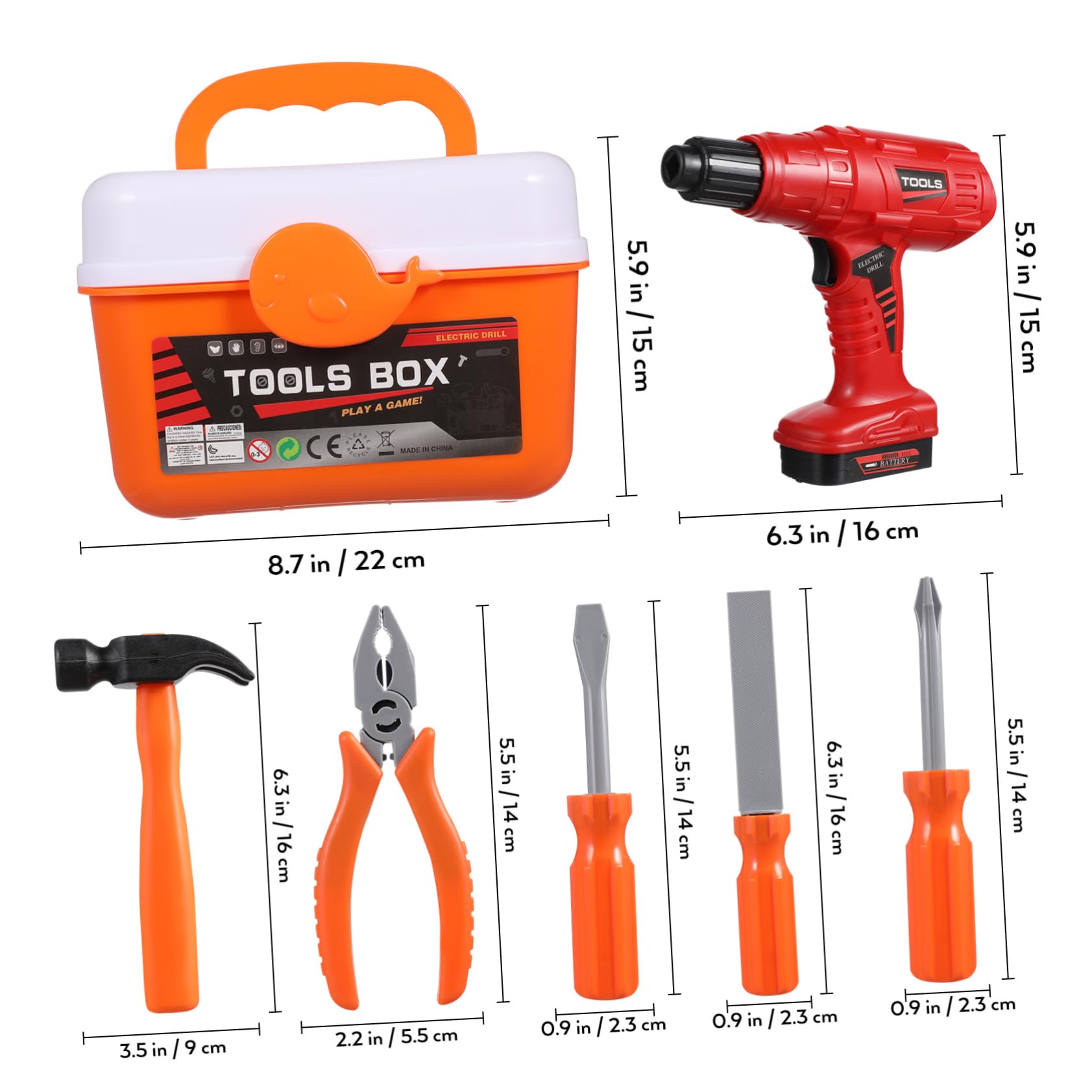 Amazon | STOBOK シミュレーション電動ドリルとツールボックス子供用