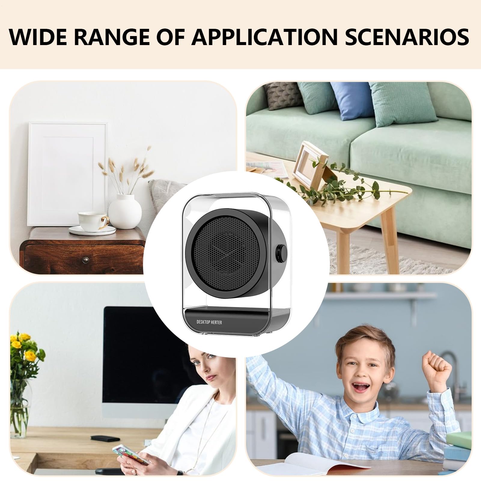 Calefactor Pequeño Para Espacios Calefacción Rápida Con Niveles Múltiples | Calefactor De Escritorio Pequeño Para Escritorio Habitación Dormitorio Hogar Baño Garaje