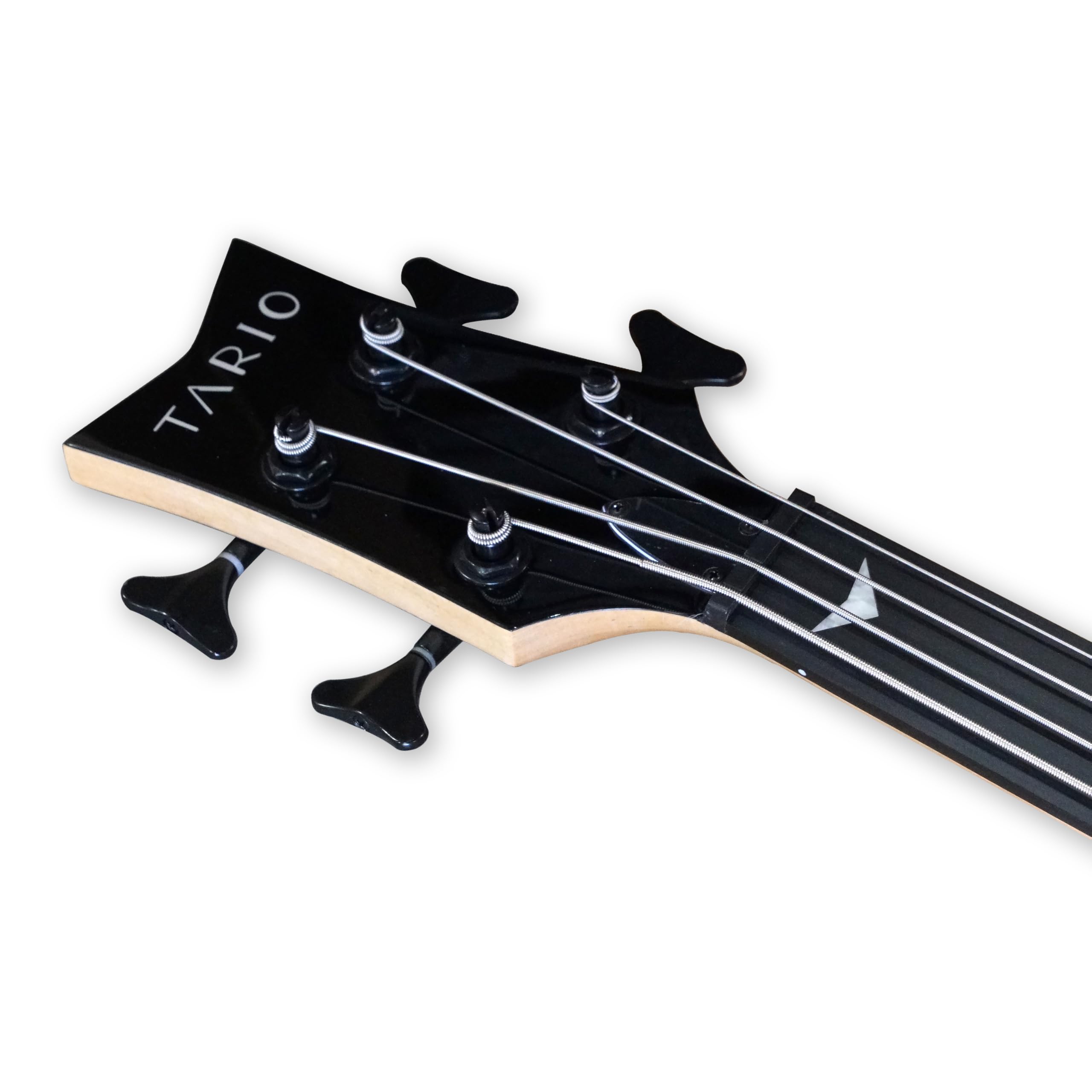 TARIO 4 String Black Fretless Electric Bass, Bolt-on Maple Neck, Poplar Body - Image 5