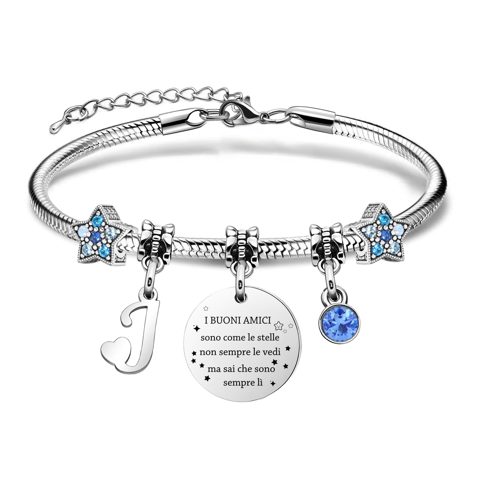 COEROW Braccialetti Delle Donne Con Lettere Iniziali-Regalo Personalizzato Per Buoni Amici,Amicizia Stella Bracciale e Ragazze Braccialetti-Nome Braccialetti Dare Sorella Collega Figlia Gioielli
