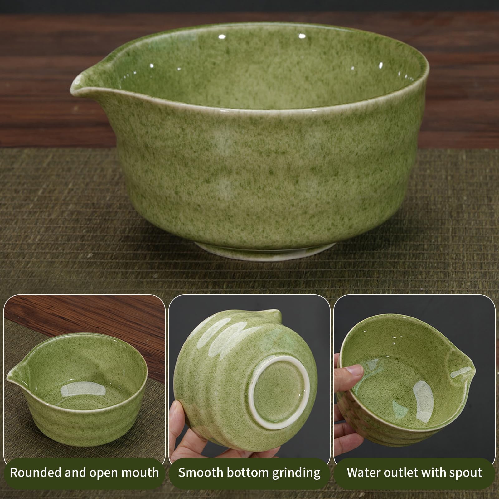 A5,7er Set, Ensemble de Matcha,Ensemble de Rine de Matcha, kit de Matcha en céramique, Accessoires Japonais pour la cérémonie de Matcha Cérémonie de thé Green Matcha Classique