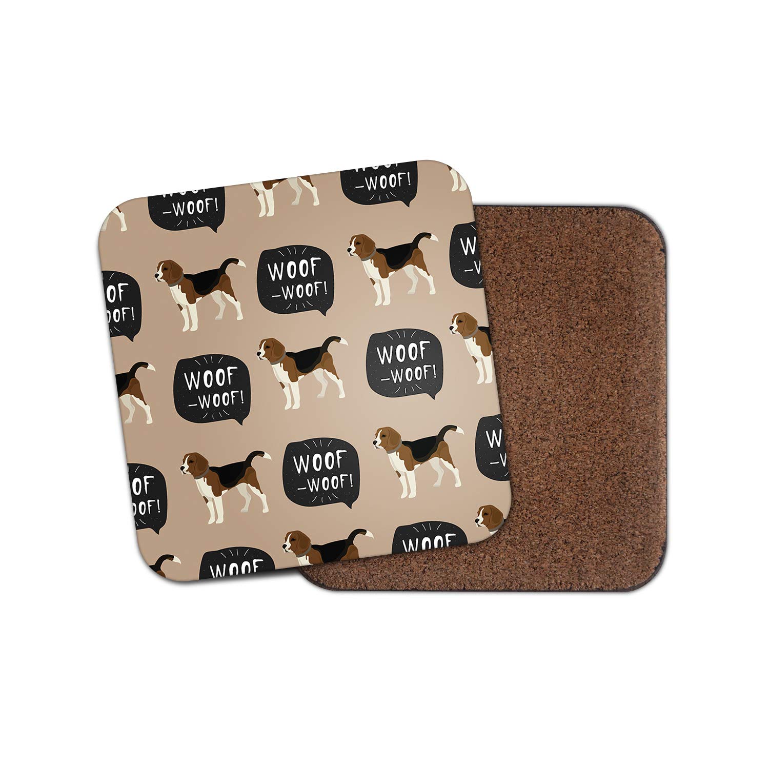 Destinationvinyl Multicolor 1 X Beagle Dog Coaster - Woof Puppy Dogs Cute Pattern Pets Animal Mum #15297