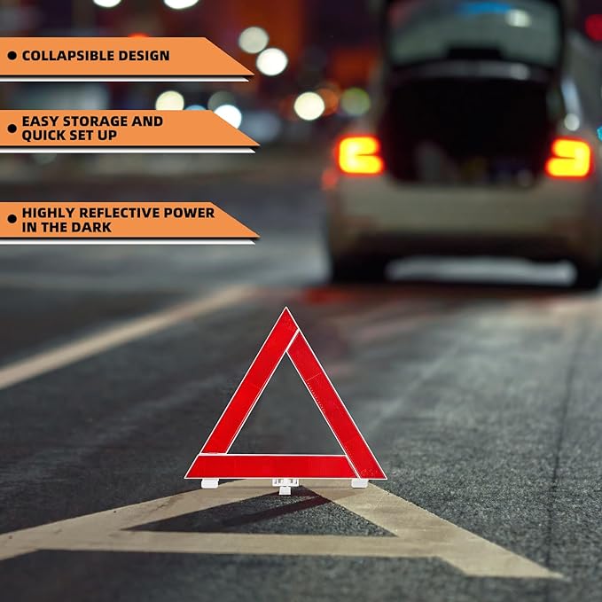 Kit de Emergencia Vial para Coche con Cables Puente y Triángulo miniatura 2
