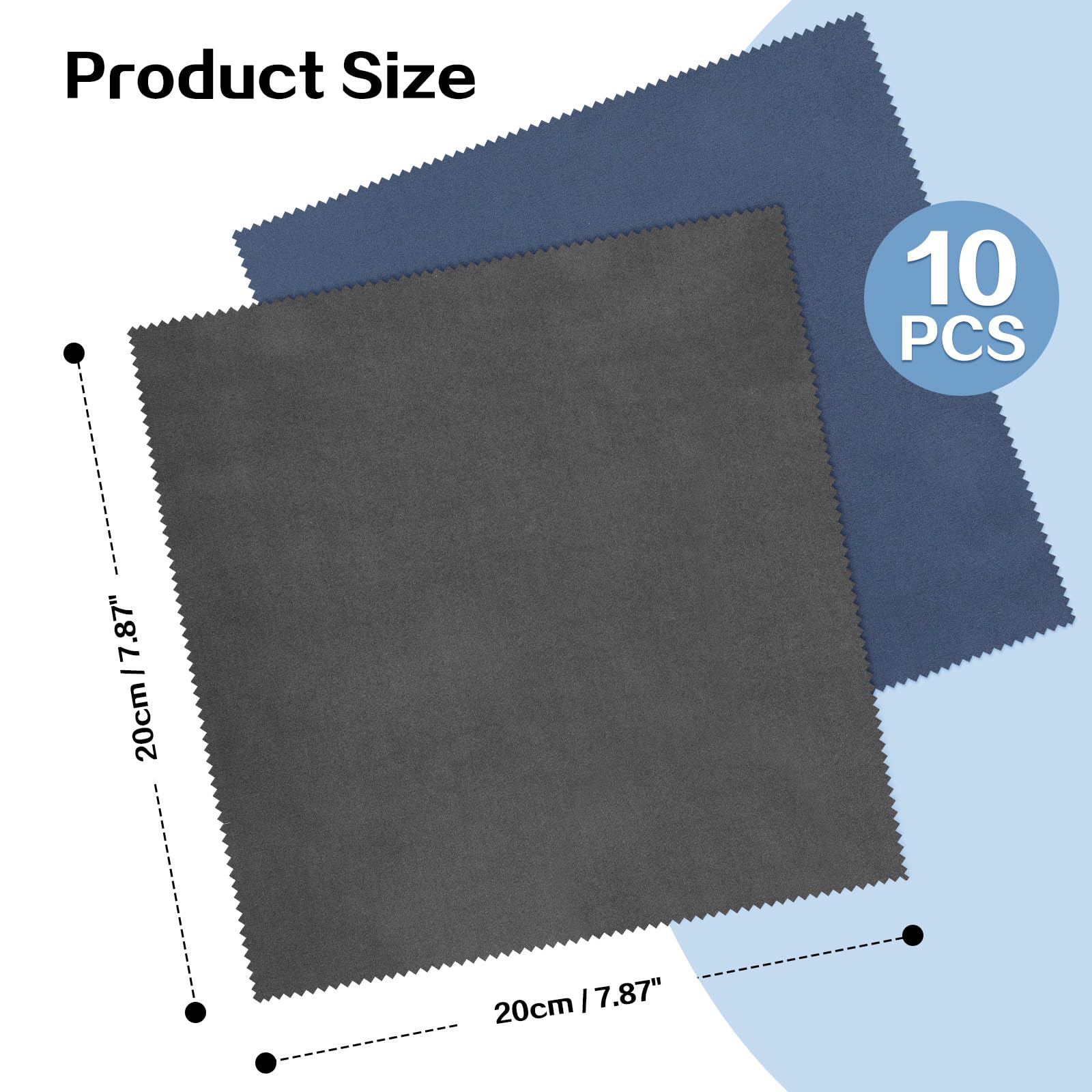 Romon Chiffons Microfibre de Nettoyage pour Lunettes, 10Pcs Chiffon de Nettoyant Lunettes 20 * 20cm Lavables et Réutilisables pour Nettoyer Lunettes,Lentilles, Écrans, Objectifs d'appareils Photo