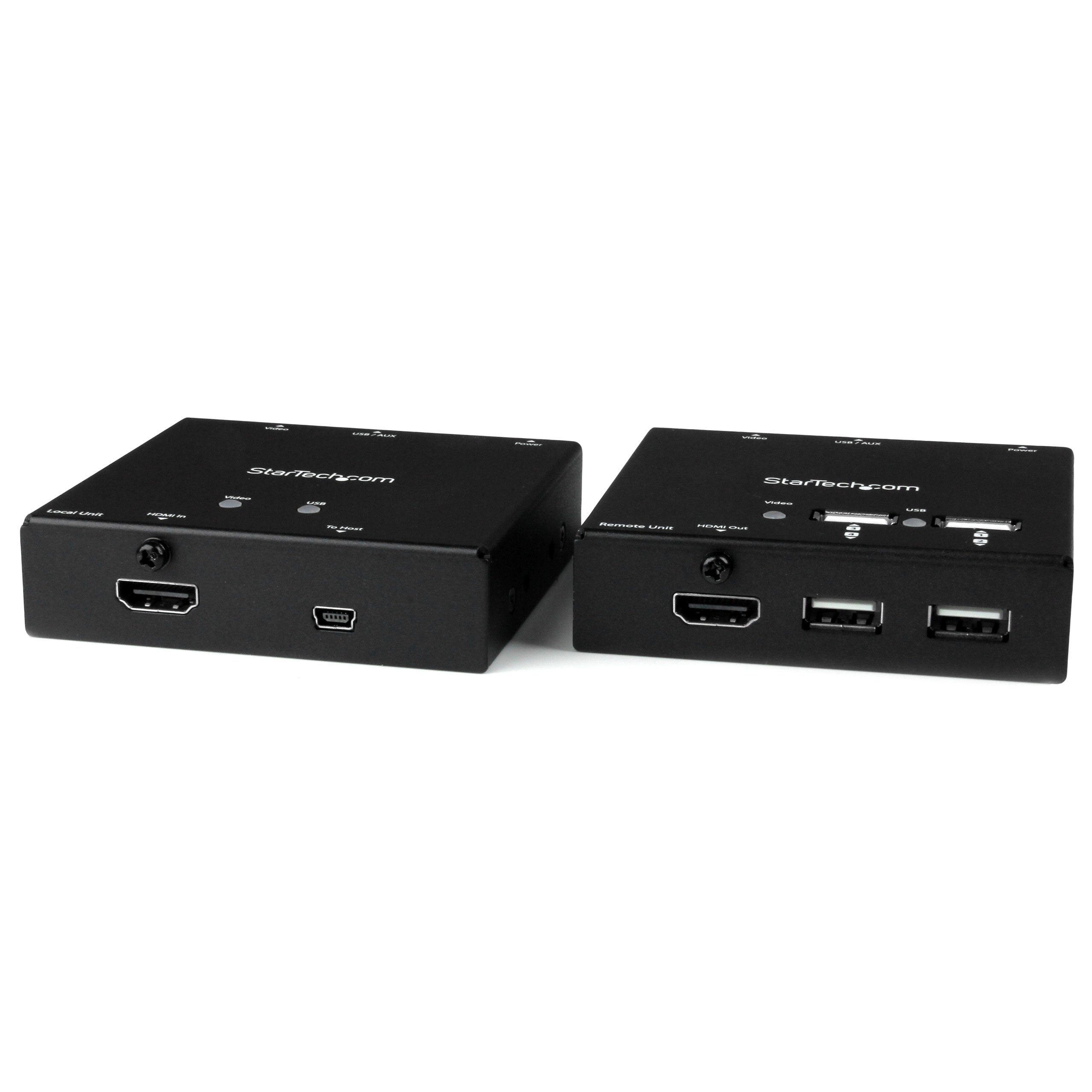 StarTech Extender HDMI Via CAT5/CAT6, Hub USB a 4 Porte, 50m, 1080p | Compatibile con Tastiera e Mouse, Segnale Audio e Video, Punto-Punto