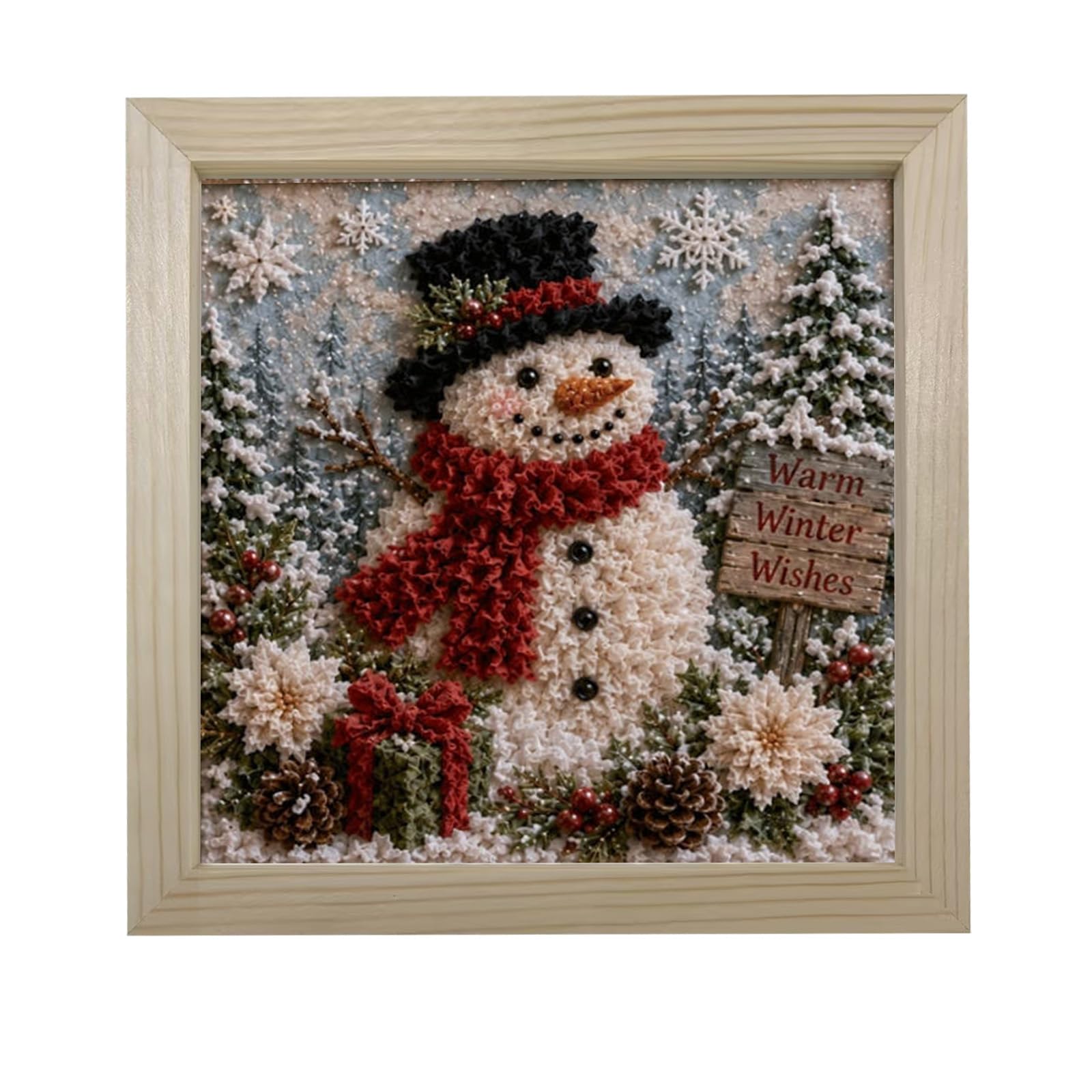 Christmas Punch Needle Kit with Frame for Adults Beginners