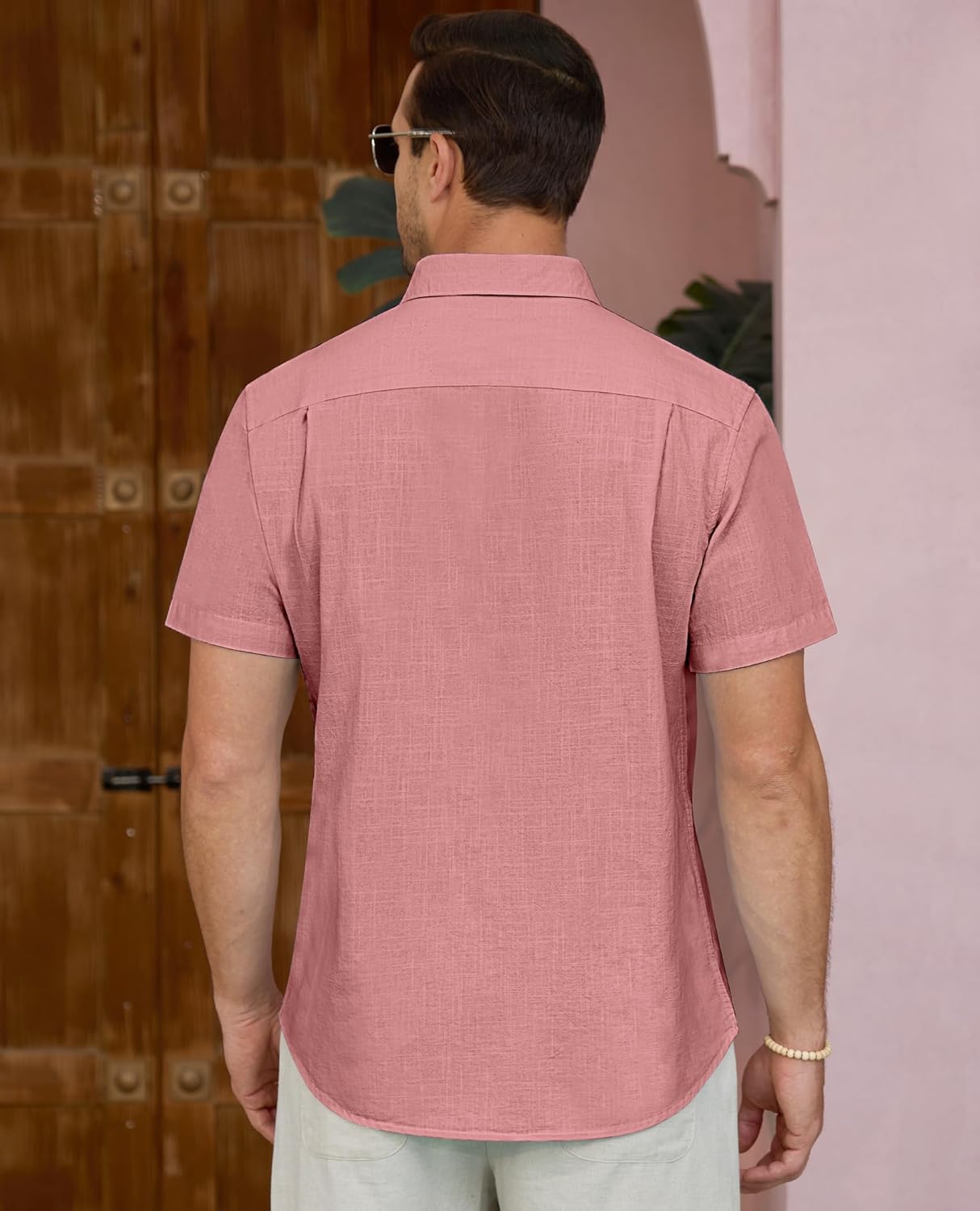 Lion Nardo Linen Shirts for Men Short Sleeve Linen Button Down Shirts Hawaiian Shirt for Men Beach Shirts Summer Shirts - Image 2