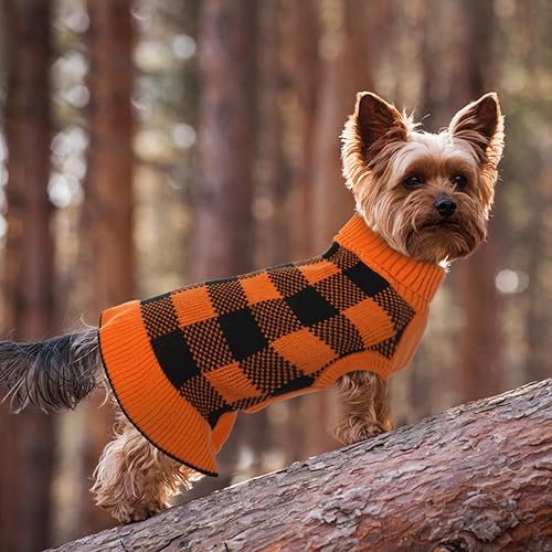 Miniatura 5 de Lelepet Vestido suéter para perro, suéter para perros pequeños para niñas, suéteres de cuello alto para perros pequeños, suéter de Navidad para
