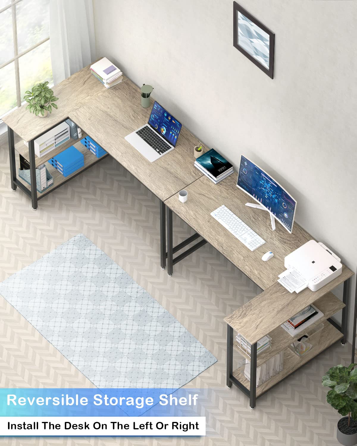 Snapklik.com : WOODYNLUX L Shaped Computer Desk - 43 Inch Home Office Desk