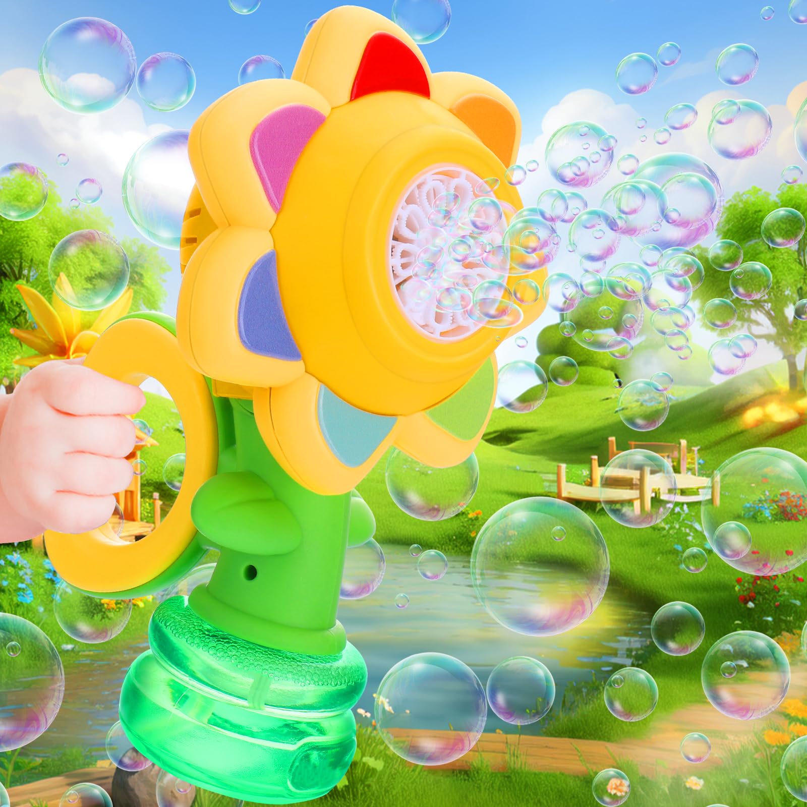 Amazon.com: Vodolo Seven Color Flower Bubble Machine,7 Color