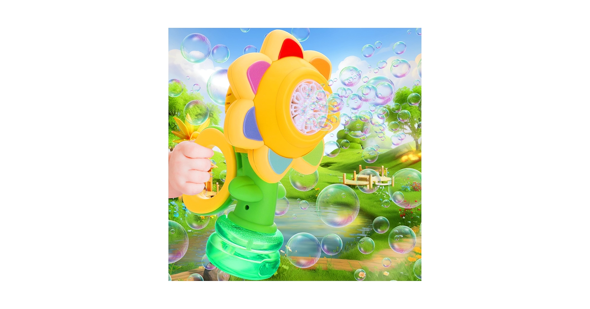 ohga⭐︎ FLOWER PUFF Amazon.com: Vodolo Seven Color Flower Bubble Machine,7 Color