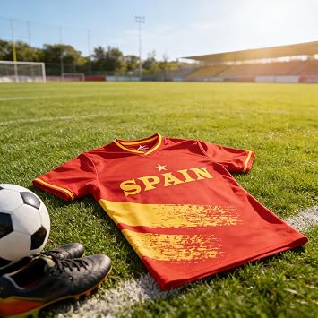 Football Jersey Short Sleeve For Men Classic Style Spain Football Shirts Sport Casual T Shirt Ideal For Young Football Fans And Sports Activities