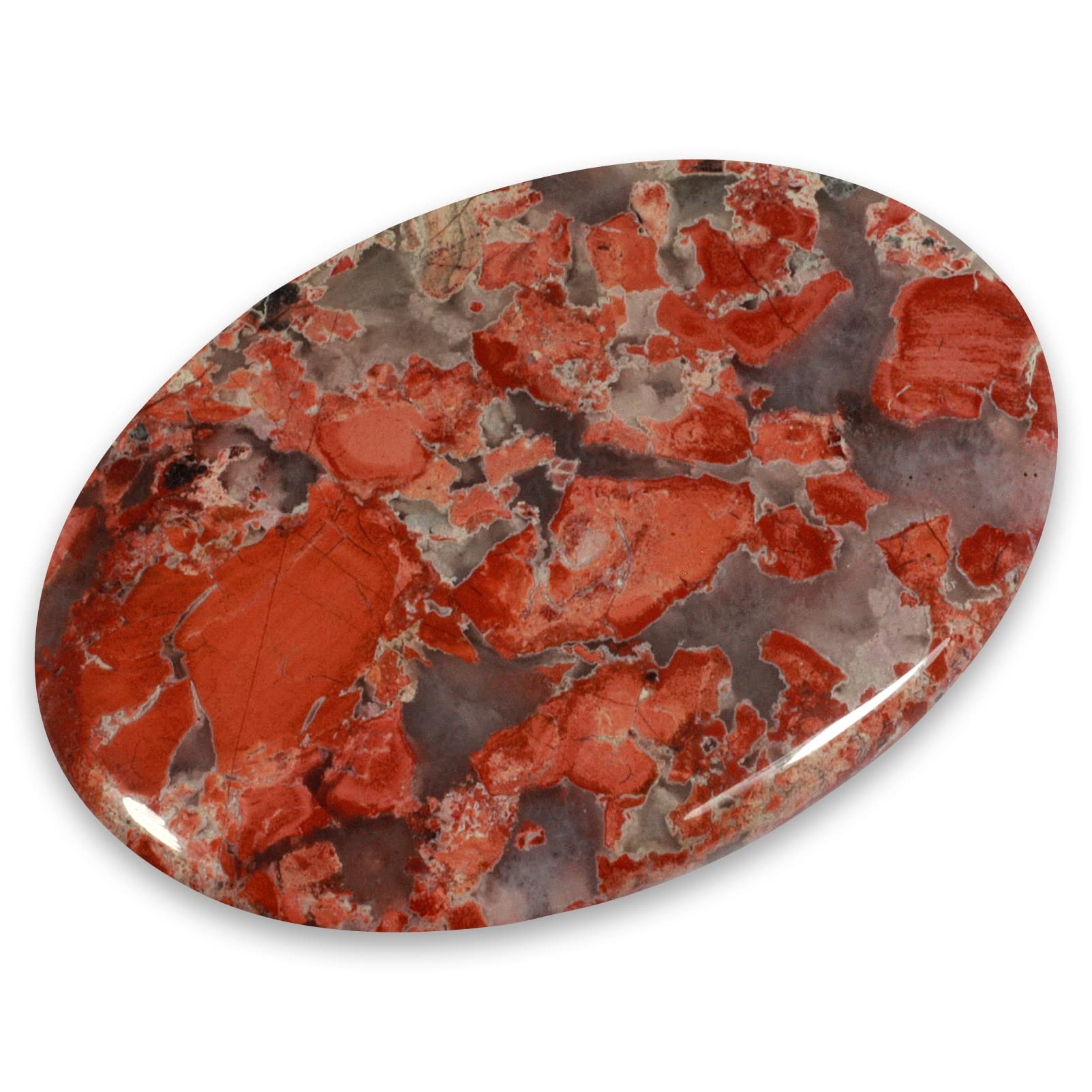 CrystalAge Poppy Jasper Palm Stone ~70x50mm