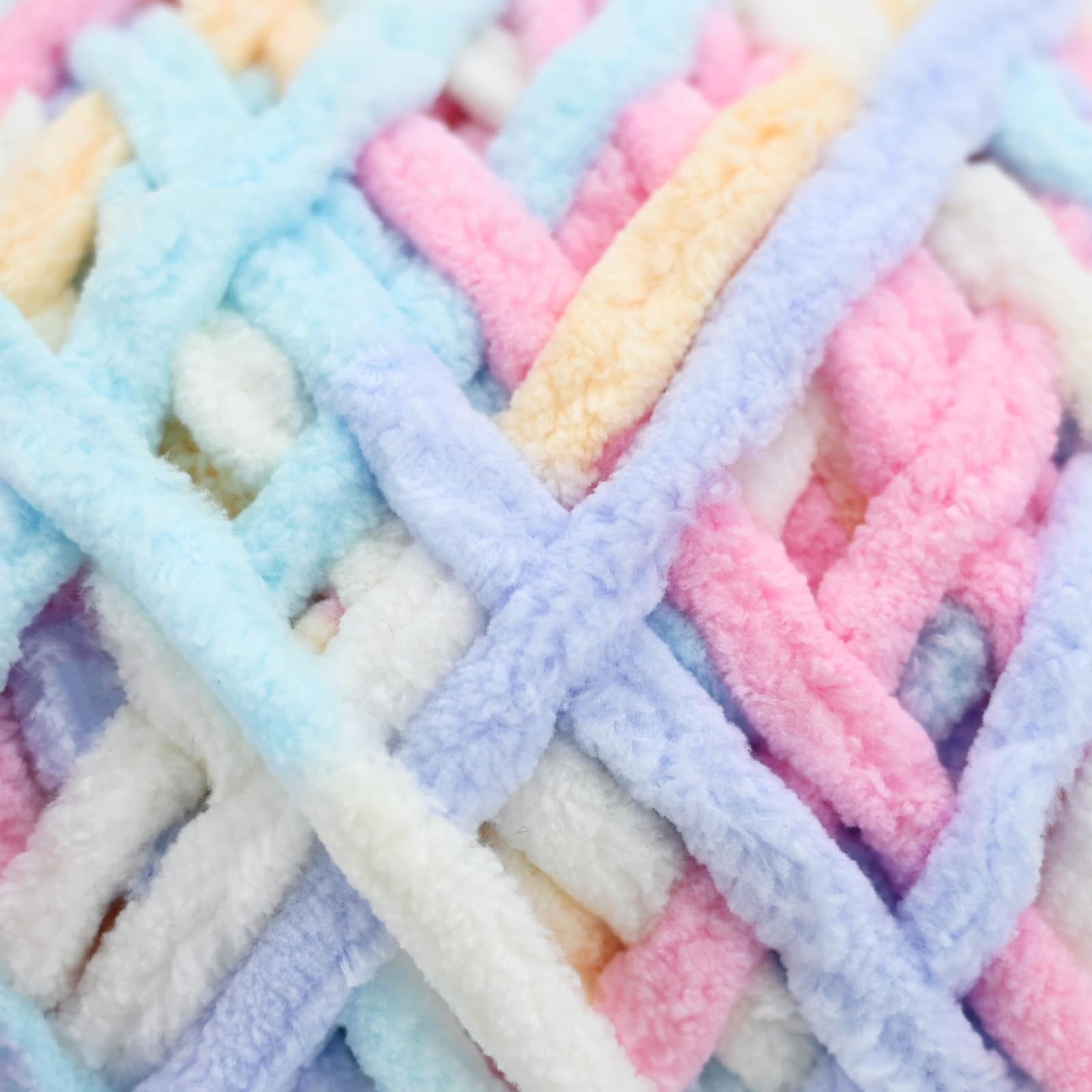 Knitting Wool Yarn 4 x 100g Multi-Colored Soft Chunky Yarn for Crochet Projects Making Plush Balls Handmade Bags Sweaters Shoes Hats Sweaters Blankets Scarves - Image 3